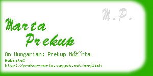 marta prekup business card